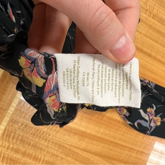 Free People Black Floral Blouse with Open Back - Picture 8 of 10